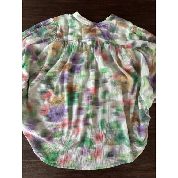 Anthropologie Pilcro Top Blouse Women’s XS Watercolor The Sidney Batwing - Picture 8 of 11